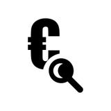 Euro nell'ambito del segno di vettore dell'icona di ricerca della lente d'ingrandimento e simbolo isolati su fondo bianco, euro n royalty illustrazione gratis Euro nell'ambito del segno di vettore dell'icona di ricerca della lente d'ingrandimento e simbolo isolati su fondo bianco, euro n royalty illustrazione gratis