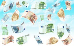 Euro pioggia illustrazione di stock Euro pioggia illustrazione di stock