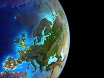 Europa från utrymme på jord royaltyfri bild Europa från utrymme på jord royaltyfri bild