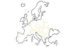 Europe map hand draw
