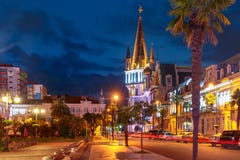 Europe Square during blue hour, Batumi, Georgia Stock Photography Europe Square during blue hour, Batumi, Georgia Stock Photography