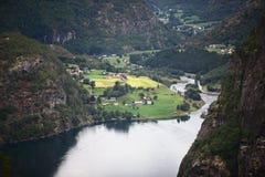 Europe village in fjord Stock Image Europe village in fjord Stock Image