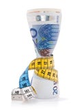 Euros And Tape Measure Royalty Free Stock Photos Euros And Tape Measure Royalty Free Stock Photos
