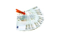 Euros ilegales del efectivo del blanqueo de dinero fotos de archivo Euros ilegales del efectivo del blanqueo de dinero fotos de archivo