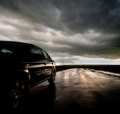 Evening Rain And Cars Stock Photo