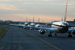 Evening Traffic At Airport Stock Photography Evening Traffic At Airport Stock Photography