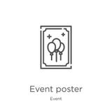 event poster icon vector from event collection. Thin line event poster outline icon vector illustration. Outline, thin line event stock illustration event poster icon vector from event collection. Thin line event poster outline icon vector illustration. Outline, thin line event stock illustration