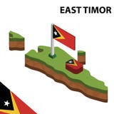 Ewidencyjna graficzna Isometric mapa i flaga TIMOR WSCHODNI 3d isometric wektorowa ilustracja ilustracja wektor Ewidencyjna graficzna Isometric mapa i flaga TIMOR WSCHODNI 3d isometric wektorowa ilustracja ilustracja wektor