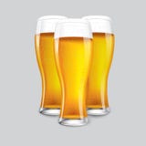 Excellent Realistic Isolated 3 glasses of beer. royalty free illustration Excellent Realistic Isolated 3 glasses of beer. royalty free illustration