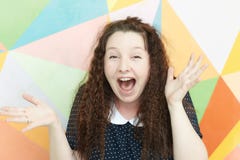 Excited girl stock photos Excited girl stock photos