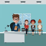  Executivo e trabalhos de equipa ilustração royalty free