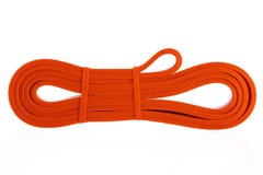 Exercez une bande élastique pour la forme physique et le yoga d'isolement photo libre de droits Exercez une bande élastique pour la forme physique et le yoga d'isolement photo libre de droits