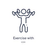 exercise with dumbbells icon from tools and utensils outline collection. Thin line exercise with dumbbells icon isolated on white vector illustration exercise with dumbbells icon from tools and utensils outline collection. Thin line exercise with dumbbells icon isolated on white vector illustration