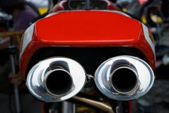 Exhaust Pipes Of Racing Motorbike Stock Images