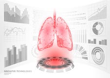 exhibici?n virtual de HUD UI de la operaci?n de la cirug?a del laser de los pulmones sanos humanos polivin?licos bajos 3D Medicin ilustración del vector exhibici?n virtual de HUD UI de la operaci?n de la cirug?a del laser de los pulmones sanos humanos polivin?licos bajos 3D Medicin ilustración del vector