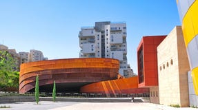 Exhibition hall of modern art and design, made of large metal elements covered with decorative rust of different shades royalty free stock photography Exhibition hall of modern art and design, made of large metal elements covered with decorative rust of different shades royalty free stock photography