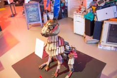 GARBAGE MUSEUM `MU-MU`, RUSSIA - OCTOBER 2016: Exhibits of the museum of garbage royalty free stock photo GARBAGE MUSEUM `MU-MU`, RUSSIA - OCTOBER 2016: Exhibits of the museum of garbage royalty free stock photo