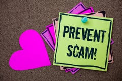 A exibição conceptual da escrita da mão impede a chamada inspirador de Scam Transacti fraudulento apresentando da proteção ao con fotos de stock royalty free A exibição conceptual da escrita da mão impede a chamada inspirador de Scam Transacti fraudulento apresentando da proteção ao con fotos de stock royalty free