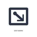 exit down icon on white background. Simple element illustration from arrows concept vector illustration exit down icon on white background. Simple element illustration from arrows concept vector illustration