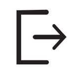 Exit right arrow icon vector sign and symbol isolated on white b vector illustration Exit right arrow icon vector sign and symbol isolated on white b vector illustration