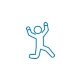Experiencing joy linear icon concept. Experiencing joy line vector sign, symbol, illustration. vector illustration Experiencing joy linear icon concept. Experiencing joy line vector sign, symbol, illustration. vector illustration