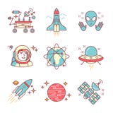 A exploração do cosmos canta o grupo ilustração royalty free A exploração do cosmos canta o grupo ilustração royalty free