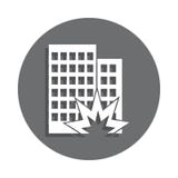 explosion of a building icon in badge style. One of terrorizm collection icon can be used for UI, UX royalty free illustration explosion of a building icon in badge style. One of terrorizm collection icon can be used for UI, UX royalty free illustration