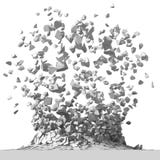 Explosion destruction with many chaotic fragments. Abstract dest Royalty Free Stock Images Explosion destruction with many chaotic fragments. Abstract dest Royalty Free Stock Images
