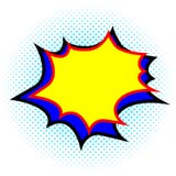 Explosion jaune et bleue de calibre vide, bulle de la parole Style comique de bande dessin?e Art de bruit illustration libre de droits Explosion jaune et bleue de calibre vide, bulle de la parole Style comique de bande dessin?e Art de bruit illustration libre de droits