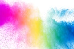 Explosion of rainbow color powder on white background. stock images Explosion of rainbow color powder on white background. stock images