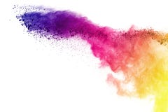 Explosión del polvo coloreado, aislada en el fondo blanco Extracto del polvo coloreado splatted nube del color fotos de archivo libres de regalías Explosión del polvo coloreado, aislada en el fondo blanco Extracto del polvo coloreado splatted nube del color fotos de archivo libres de regalías