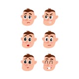 Expresiones de la cara fijadas - trastorno, enojado, sorprendido, dudoso, tímido, feliz Imágenes de archivo libres de regalías Expresiones de la cara fijadas - trastorno, enojado, sorprendido, dudoso, tímido, feliz Imágenes de archivo libres de regalías