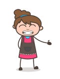 Expression grimaçante de visage - vecteur de Girl Artist Cartoon d'esthéticien illustration stock Expression grimaçante de visage - vecteur de Girl Artist Cartoon d'esthéticien illustration stock
