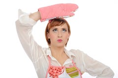 Expressions.Beautiful Cooking Woman In Apron Stock Photography Expressions.Beautiful Cooking Woman In Apron Stock Photography