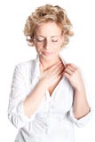Expressive Portrait Of Woman Who Has Chest Pain Stock Photography Expressive Portrait Of Woman Who Has Chest Pain Stock Photography