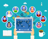 Externaliser le travail illustration stock Externaliser le travail illustration stock