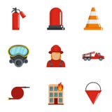 Extinguish fire icons set, cartoon style stock illustration Extinguish fire icons set, cartoon style stock illustration