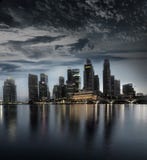 Extra large Stormy picture of Singapore landscape
