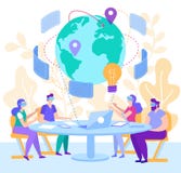 Extra Werkelijkheid van de beeldverhaal de Vlakke Virtuele Wereld vector illustratie Extra Werkelijkheid van de beeldverhaal de Vlakke Virtuele Wereld vector illustratie