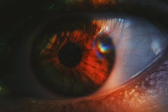 Extreme closeup shot of a beautiful human eye with light shining on it stock images Extreme closeup shot of a beautiful human eye with light shining on it stock images