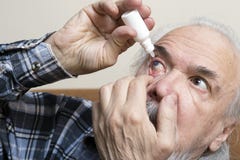Eye Disease In An Old Man Royalty Free Stock Images