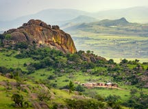Ezulwinivallei in eSwatini van Swasiland stock afbeelding Ezulwinivallei in eSwatini van Swasiland stock afbeelding