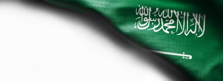 Fabric texture flag of Saudi Arabia on white background royalty free stock image Fabric texture flag of Saudi Arabia on white background royalty free stock image