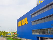 The facade building of Ikea sells ready-to-assemble furniture, kitchen appliances and home accessories. stock photo The facade building of Ikea sells ready-to-assemble furniture, kitchen appliances and home accessories. stock photo