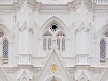 Facade of catholic church Our Lady of Ransom Shrine stock photos Facade of catholic church Our Lady of Ransom Shrine stock photos