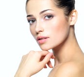 Face da beleza da mulher nova. Conceito do cuidado de pele. imagem de stock Face da beleza da mulher nova. Conceito do cuidado de pele. imagem de stock
