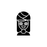 Face mask black icon concept. Face mask flat vector symbol, sign, illustration. royalty free illustration Face mask black icon concept. Face mask flat vector symbol, sign, illustration. royalty free illustration