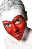 Face painted red heart shape royalty free stock photos Face painted red heart shape royalty free stock photos