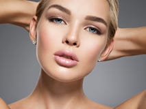 Face of a pretty gorgeous girl with blue eyes stock photography Face of a pretty gorgeous girl with blue eyes stock photography