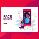 Face recognition concept design. Can use for web banner, infographics, hero images. royalty free illustration Face recognition concept design. Can use for web banner, infographics, hero images. royalty free illustration